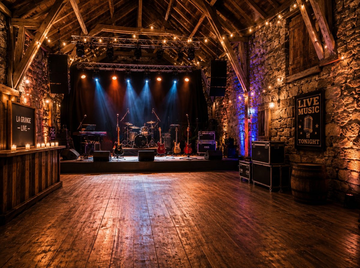 Vue d'inspiration : une grange transformée en salle de concerts